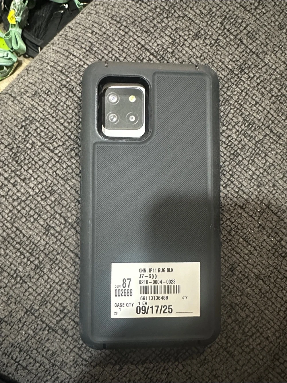 Rugged Black Protective Phone Case - Black